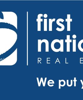 First National Real Estate logo and slogan