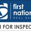 First National Real Estate open for inspection sign