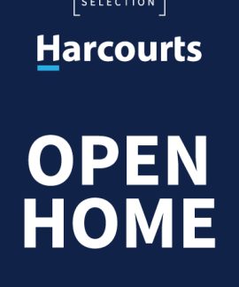 Harcourts luxury property open home sign