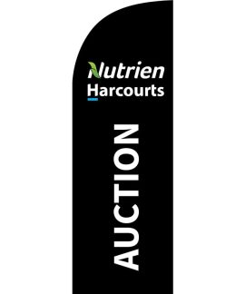 Nutrien Harcourts Auction (2020) Black Small Feather Flag 650mm x 2000mm