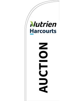 Nutrien Harcourts Auction (2020) White Small Feather Flag 650mm x 2000mm