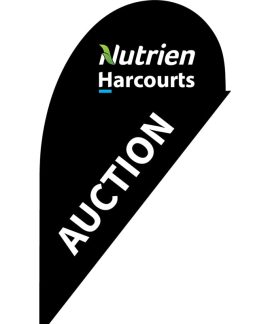 Nutrien Harcourts Auction Black (2020) Small Teardrop Flag