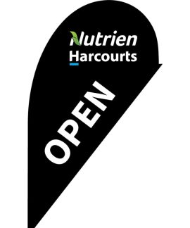 Nutrien Harcourts Open Black (2020) Small Tear Drop Flag