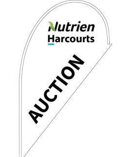 Nutrien Harcourts Auction White (2020) Small Tear Drop Flag