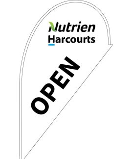 Nutrien Harcourts Open White (2020) Small Tear Drop Flag