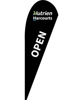 Nutrien Harcourts Open Black Medium Tear Drop Flag