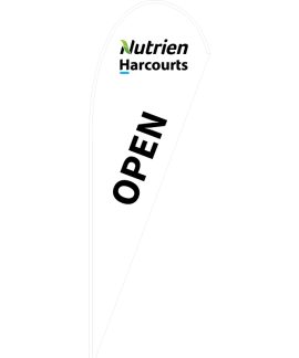 Nutrien Harcourts Open White (2020) Medium Tear Drop Flag