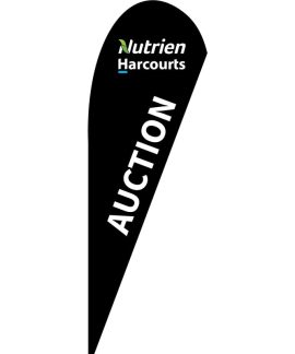 Nutrien Harcourts Auction Black (2020)  Medium Tear Drop Flag