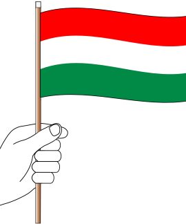 Hungary Hand Flag Handwaver