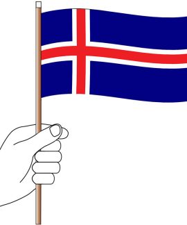 Iceland Hand Flag Handwaver