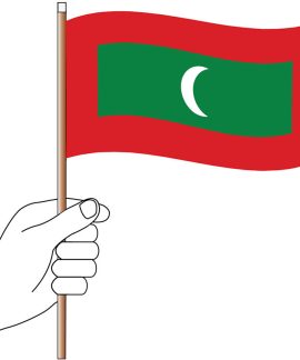 Maldives Hand Flag Handwaver