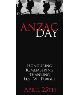 ANZAC Day Flag - Lest We Forget, Black with Red