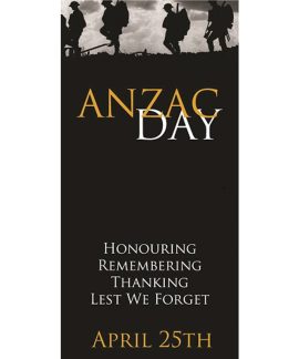 ANZAC Day Flag - Lest We Forget, Black with Yellow