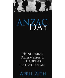 ANZAC Day Flag - Lest We Forget Black with Blue (72)