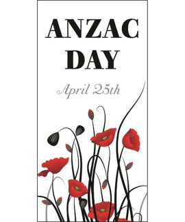 ANZAC Day Flag - Red Poppies with Date (51)