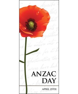 ANZAC Day Flag - Tall Red Poppy 