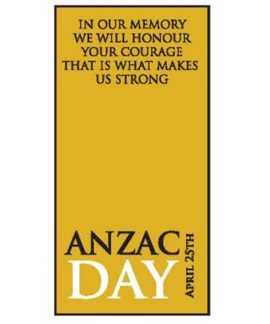 ANZAC Day Lest we Forget Yellow Flag