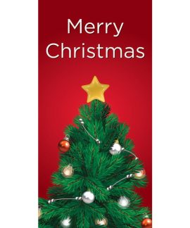 Merry Christmas Flag Red with Tree (83)