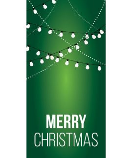 Merry Christmas Flag Green with Lights (84)