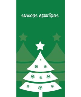 Seasons Greetings Xmas Tree Flag Green 900mm x 1800mm (Various FInishes)