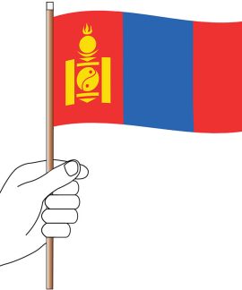 Mongolia Hand Flag Handwaver