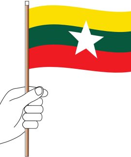 Myanmar Hand Flag Handwaver