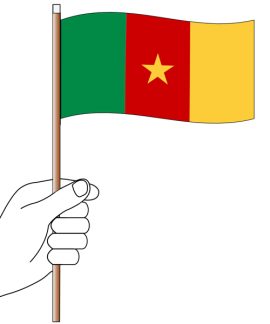 Cameroon Hand Flag Handwaver