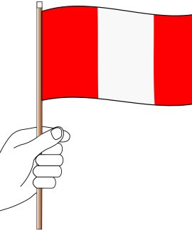 Peru hand flag handwaver