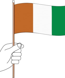 Ivory Coast Handwaver Flag 300mm x 150mm (Knitted)