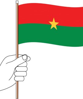 Burkino Faso Handwaver Flag 300mm x 150mm (Knitted)