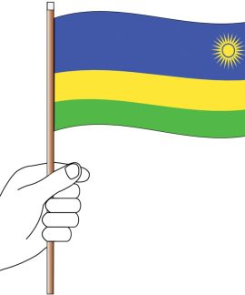 Rwanda Handwaver Flag 300mm x 150mm (Knitted)