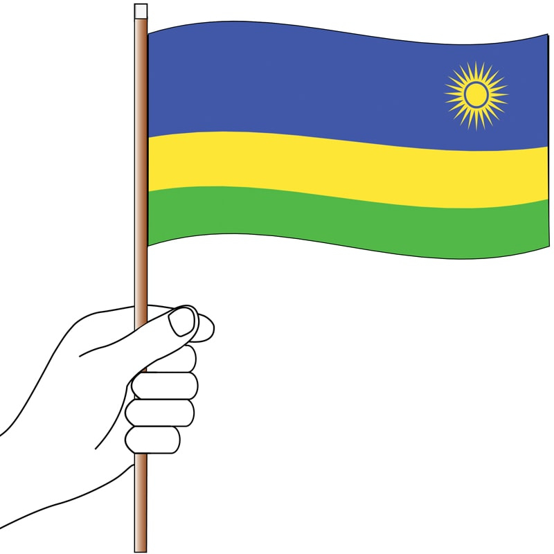 Rwanda Handwaver Flag 300mm x 150mm (Knitted)