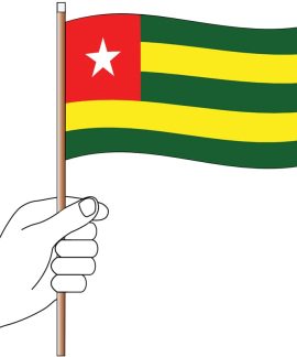 Togo Handwaver Flag 300mm x 150mm (Knitted)