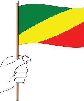 Congo Handwaver Flag 300mm x 150mm (Knitted)