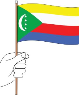 Comoros Handwaver Flag 300mm x 150mm (Knitted)