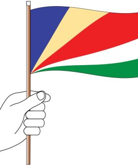 Seychelles Handwaver Flag 300mm x 150mm (Knitted)