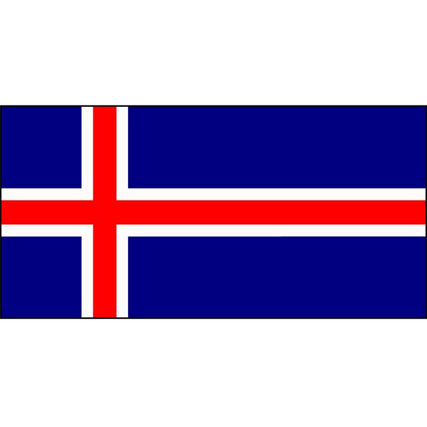 Flag of Iceland with red and white cross