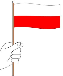 Poland Hand Flag Handwaver