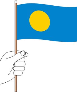 Palau Hand Flag Handwaver