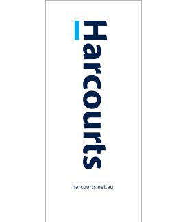 Harcourts white pull up banner design
