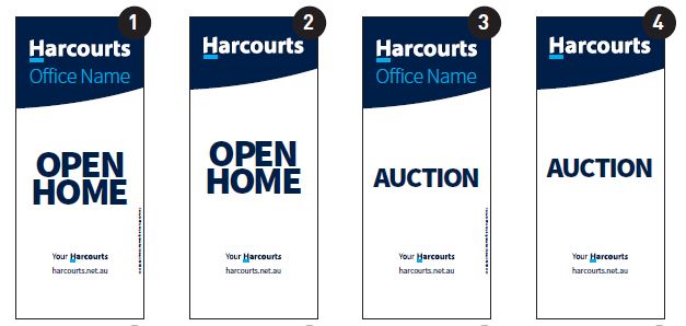 Harcourts PUB - Open Home and Auction Banners White