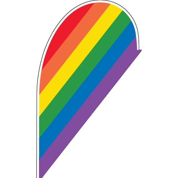 Rainbow Small Tear Drop Flag