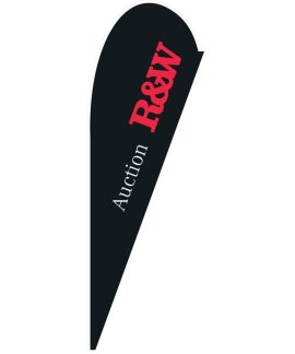 Richardson & Wrench Black Auction Medium Tear Drop Flag