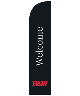 Richardson & Wrench Black Welcome Medium Feather Flag
