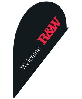 Richardson & Wrench Black Welcome Small Tear Drop Flag