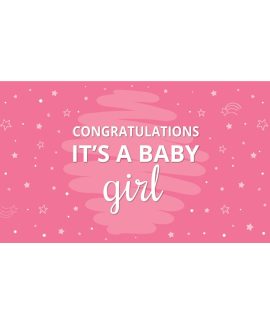 Congratulations It's a Baby Girl Pink Flag 1800mm x 900mm (Knitted)