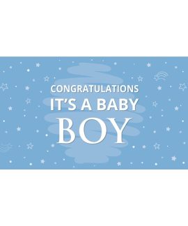 Congratulations It's a Baby Boy Blue Flag  Flag 1800mm x 900mm (Knitted)