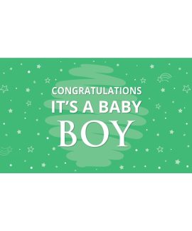 Congratulations It's a Baby Boy Green Flag 1800mm x 900mm (Knitted)