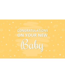 Congratulations on Your New Baby Yellow Flag  Flag 1800mm x 900mm (Knitted)