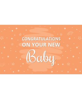 Congratulations on Your New Baby Orange  Flag 1800mm x 900mm (Knitted)